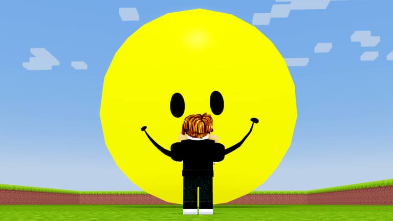 Official Roblox thumbnail: a large yellow area against a blue sky, with some green.